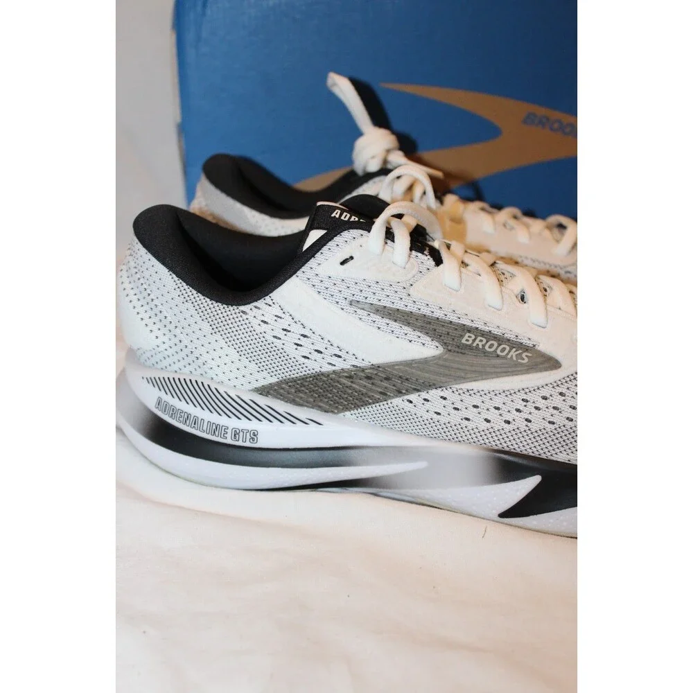 Brooks Adrenaline GTS 24 Men's Running Athletic Sneakers WHITE BLACK sz 8.5